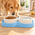 qovzunex Double Food & Water Bowl Set — pet and home setting