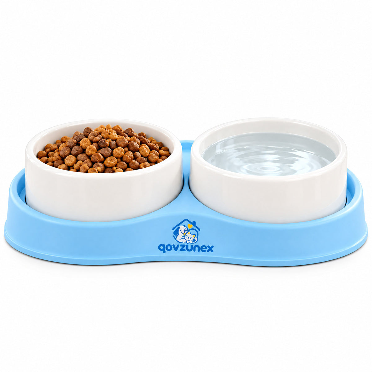 qovzunex Double Food & Water Bowl Set — product view