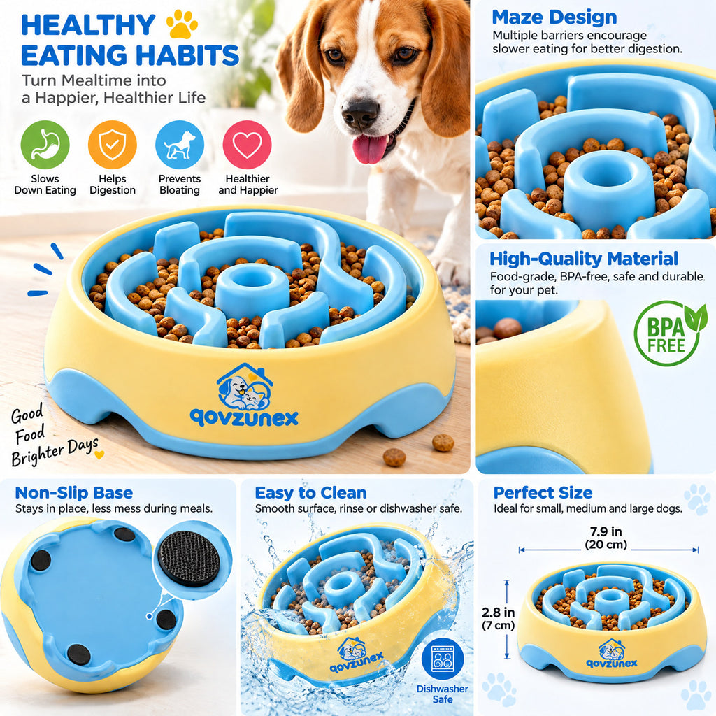 qovzunex Maze Slow Feeder Dog Bowl — design details