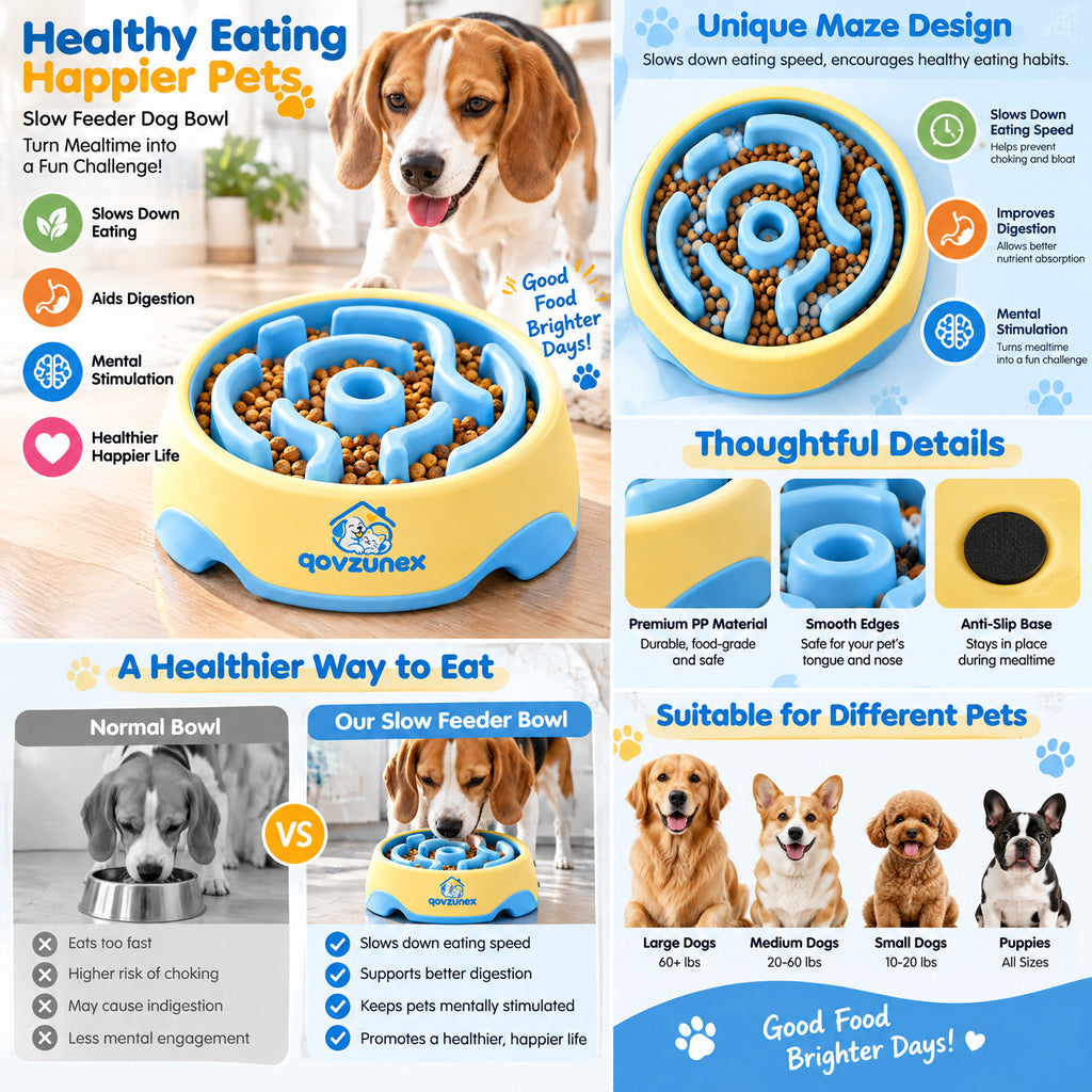qovzunex Maze Slow Feeder Dog Bowl — use and care