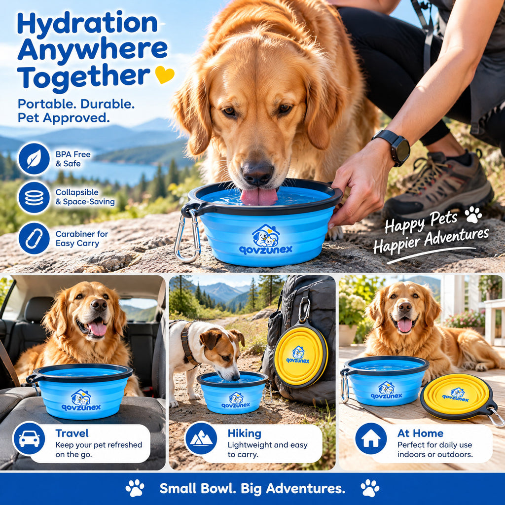qovzunex Collapsible Pet Travel Bowl — product features
