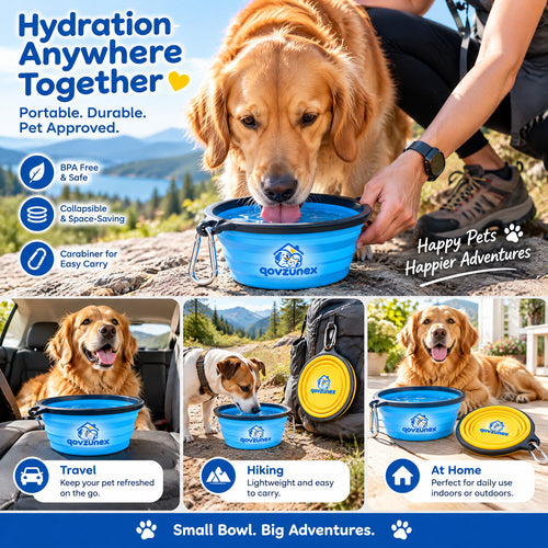 qovzunex Collapsible Pet Travel Bowl — product features