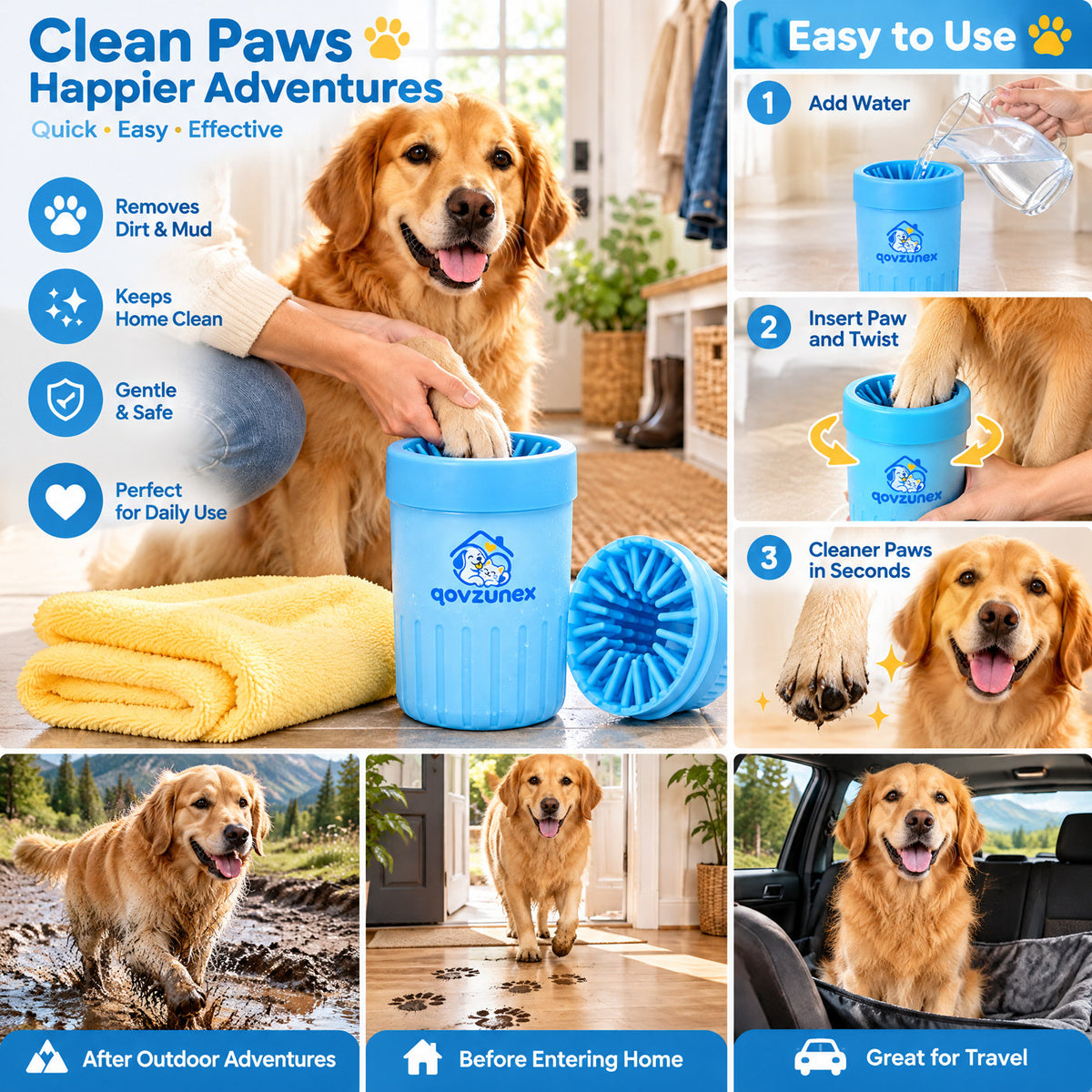 qovzunex Dog Paw Cleaning Cup — product features