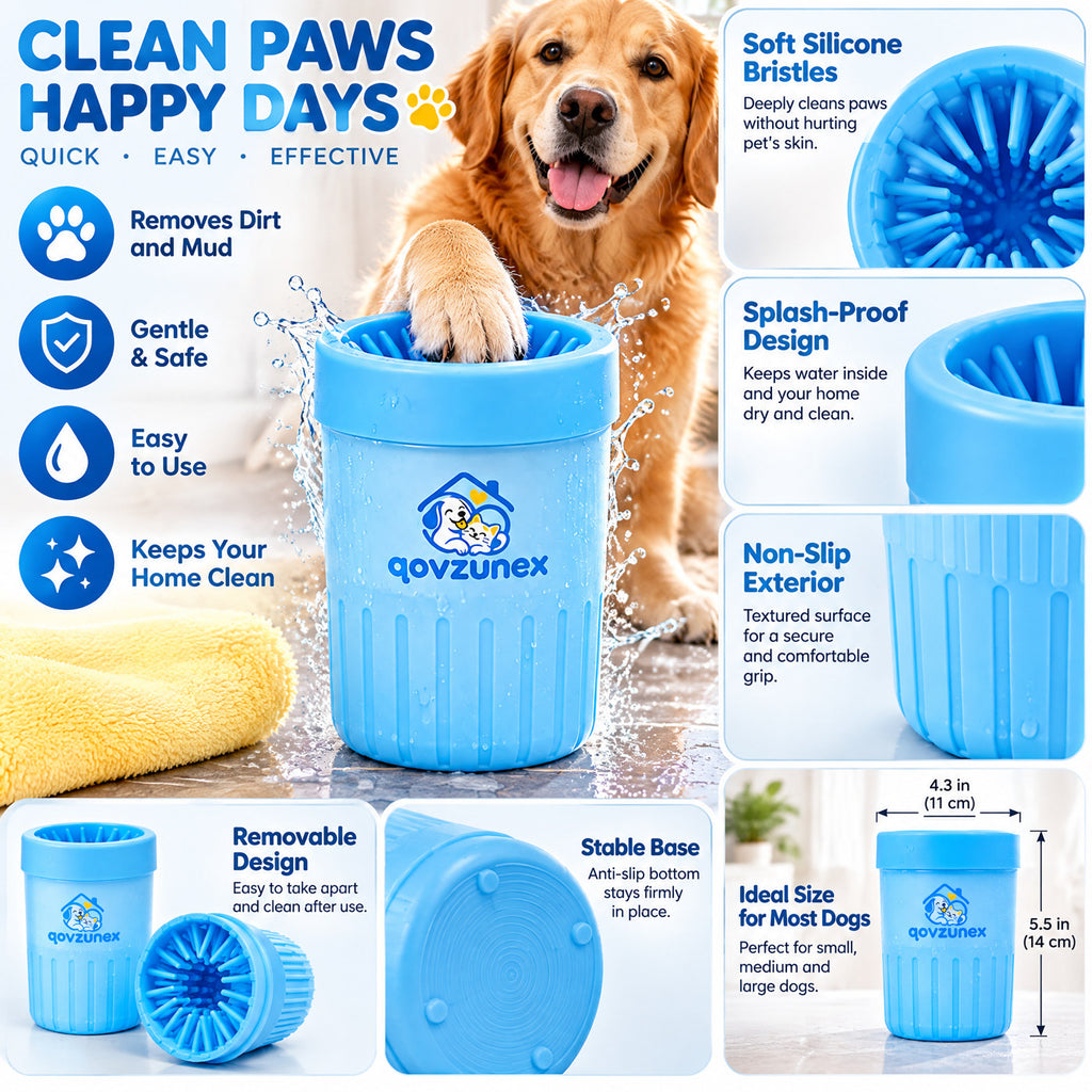 qovzunex Dog Paw Cleaning Cup — design details